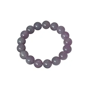 Natürliches brasilianisches Amethyst-Armband für Damen mit 17 glänzenden lila Edelsteinperlen