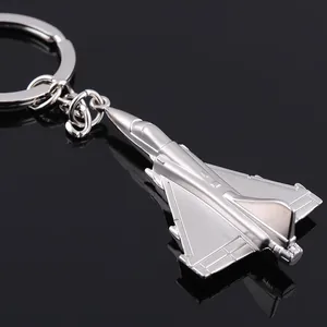 F15 Fighter Jet Model Metal Keychain Zinc Alloy Mechanical Aircraft Pendant Key Ring For Men Women Gift Silver Color