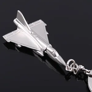 Polished metal F15 fighter jet keychain with detailed miniature aircraft model design