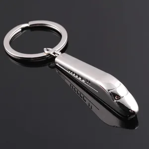 High Speed Train Model Keychain Zinc Alloy Metal Bullet Train Key Ring Modern Automotive Key Holder For Men Women Gift