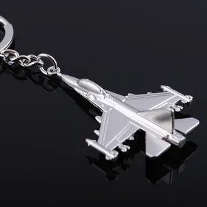 Portachiavi Modello Caccia Militare in Lega di Zinco Realistico Argento Aereo Aviazione Regalo F22 J20 Ciondolo Aereo Militare per Borsa