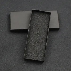 Premium matte black gift box 130x55x17mm with high-density sponge foam insert