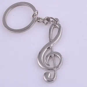 Portachiavi Creativo in Metallo Nota Musicale Ciondolo Chiave di Violino Anello Portachiavi Regalo Amanti Musica Argento Lega Zinco