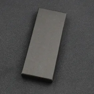 Premium matte black rectangular cardboard gift box for keychains and accessories