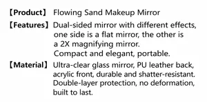 Détail du miroir à sable mouvant double face avec grossissement 2x et surface en verre lisse