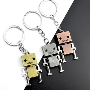 Portachiavi Robot Mobile in Lega di Zinco Vintage Stile Industriale Robot Meccanico in Metallo Ciondolo Portachiavi Regalo