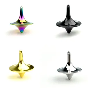 Creative metal fidget spinners in rainbow, black, gold, and silver finishes with sleek design