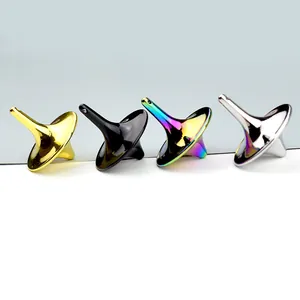 Creative metal fidget spinners in gold, silver, black, and rainbow finishes for stress relief