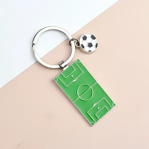 Voetbalveld Metalen Sleutelhanger Zinklegering Sportieve Sleutelring Voor Voetbalfans Wereldbeker Souvenir Cadeau Auto Sleutelbos Accessoires