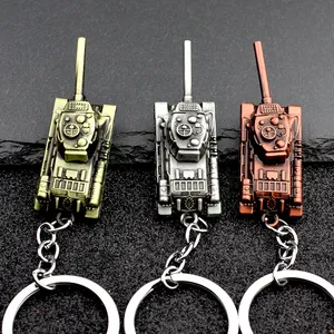 Vintage Metal Tank Keychain For Men Zinc Alloy Military Tank Model Car Keyring Pendant For Backpack Military Fan Gift