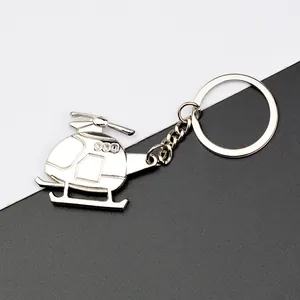 Creative Zinc Alloy Metal Helicopter Keychain Aircraft Model Key Ring Pendant For Men Women Business Graduation Office Gift