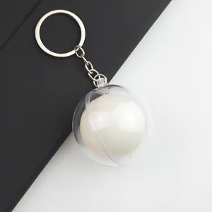 Simulation Ping Pong Ball Acrylic Keychain Transparent Sphere Creative Sports Souvenir Keychain For Sports Meeting Gift