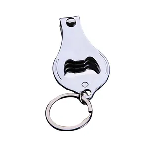 Coupe-ongles multifonction en acier inoxydable avec décapsuleur et porte-clés