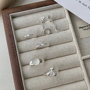 S925 Sterling Zilver Onregelmatige Verstelbare Ring Voor Vrouwen Minimalistisch Zirconia Ketting OT Gesp Sieraden