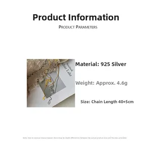 Detailed product specifications for S925 sterling silver necklace with coin pendant