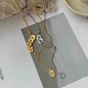 Vintage S925 sterling silver coin necklace set in gold and silver with embossed pendants