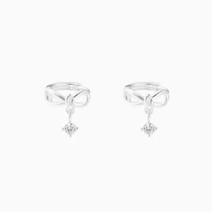 Orecchini in argento S925 con fiocco infinito e pendenti in zircone scintillante