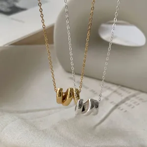 Colliers minimalistes en argent sterling S925 avec pendentifs spirales géométriques en or et argent