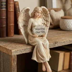 Guardian Angel Shelf Sitter Resin Figurine Home Decor Watching Over You Angel Statue Sympathy Memorial Gift For Women