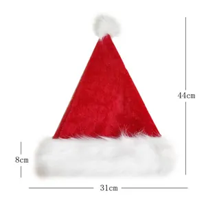 Classic red plush Christmas hat detail showing dimensions 44cm height and 31cm width