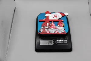 Detailed view of wooden Christmas gnome door corner ornaments weighing about 29g