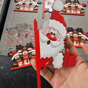 Handcrafted wooden Christmas door corner decor set with Santa Claus and Reindeer designs