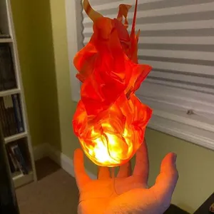 Halloween Floating Fireball Prop LED Lighted Cloth PVC Flame Ornament For Cosplay Party Handheld Magic Fire Prop Decoration