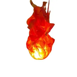 Floating LED fireball prop with warm orange glow for Halloween party decorations
