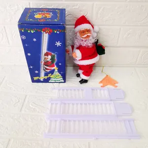 Detailed set of Electric Climbing Santa toy with white ladder parts and gift box packaging