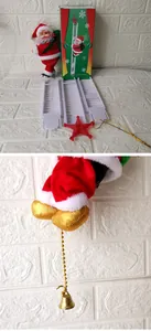 Detailed components of climbing Santa toy including ladder, bell chain, and star ornament