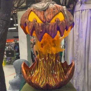 Halloween scary pumpkin light with orange flame effect for outdoor garden party decoration