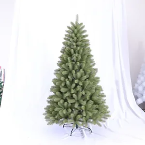 Sapin de Noël artificiel vert avec aiguilles en PE denses et support métallique robuste