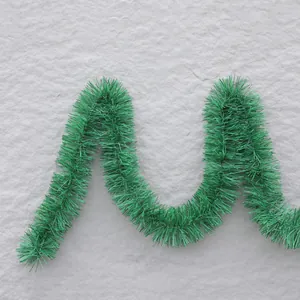 Fluffy green 2m tinsel garland for Christmas wedding and festive party decoration