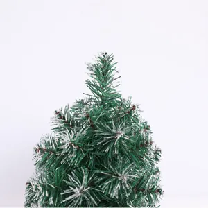 Mini artificial PVC Christmas tree with white snow coating for tabletop holiday decoration