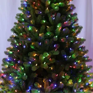 Albero di Natale artificiale realistico con luci LED colorate e bianco caldo integrate