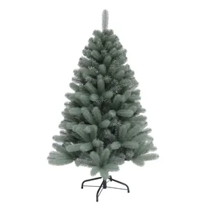 Albero di Natale Artificiale Blu Verde Foglie Miste ad Alta Densità Abete Con Supporto in Metallo per Decorazioni Interne Festive