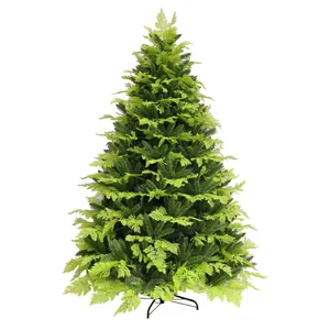Albero di Natale Artificiale Premium Fogliame in PVC Verde Realistico a Due Toni Design con Aghi di Pino e Felce con Supporto in Metallo Stabile