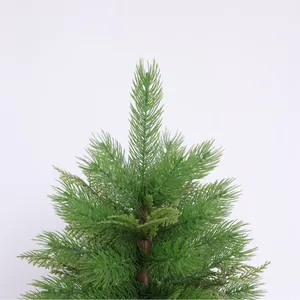 Miniature PE mixed green Christmas tree desktop decoration on white background
