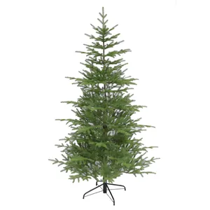 Árbol de Navidad Artificial Realista Con Agujas de Pino de PE Soporte de Metal Sólido Árbol de Navidad Verde Para Decoración Interior