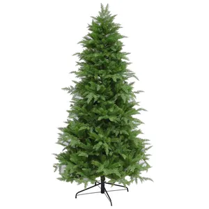 Realistic Artificial Christmas Tree With PVC Mixed Leaves Dense Pine Needle Tree With Sturdy Metal Stand For Home Holiday Decor
