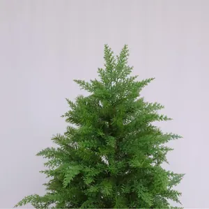 Artificial mixed leaf Christmas tree with realistic green pine needles and tapered crown
