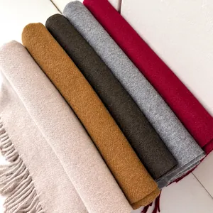 Classic wool scarf collection with fringe details in autumn colors for men and women