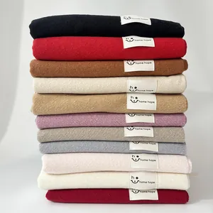 Sciarpa da Donna Tinta Unita Imitazione Cashmere Morbido Poliestere Scialle con Nappine Inverno Caldo Spessa Pashmina Sciarpa Elegante