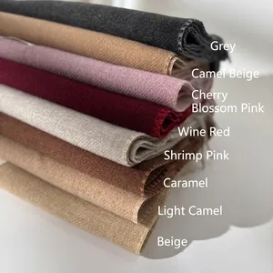 Women's Minimalist Wool Blend Double Sided Scarf Thickened Warm Winter Shawl With Tassels Premium Solid Color Muffler