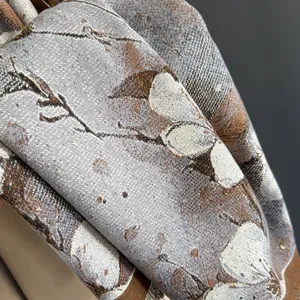 Detail showing high-quality jacquard weave with floral patterns and soft fabric texture