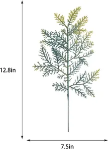Artificial PE cedar pine needles branch with natural gradient for DIY Christmas wreaths