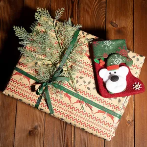 Festive red Christmas stocking with polar bear plush detail for holiday home decoration