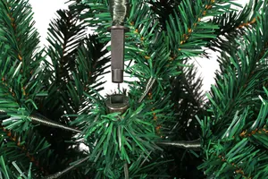 Detail of PVC Christmas tree segments showing the metal core and plug-in assembly structure