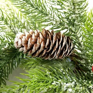 50cm Christmas wreath with PE pine needles, pine cones and snowflakes for holiday decor
