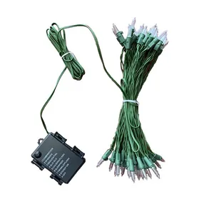 45cm PVC & PE mixed flocked Christmas wreath string lights with 9 adjustable lighting modes